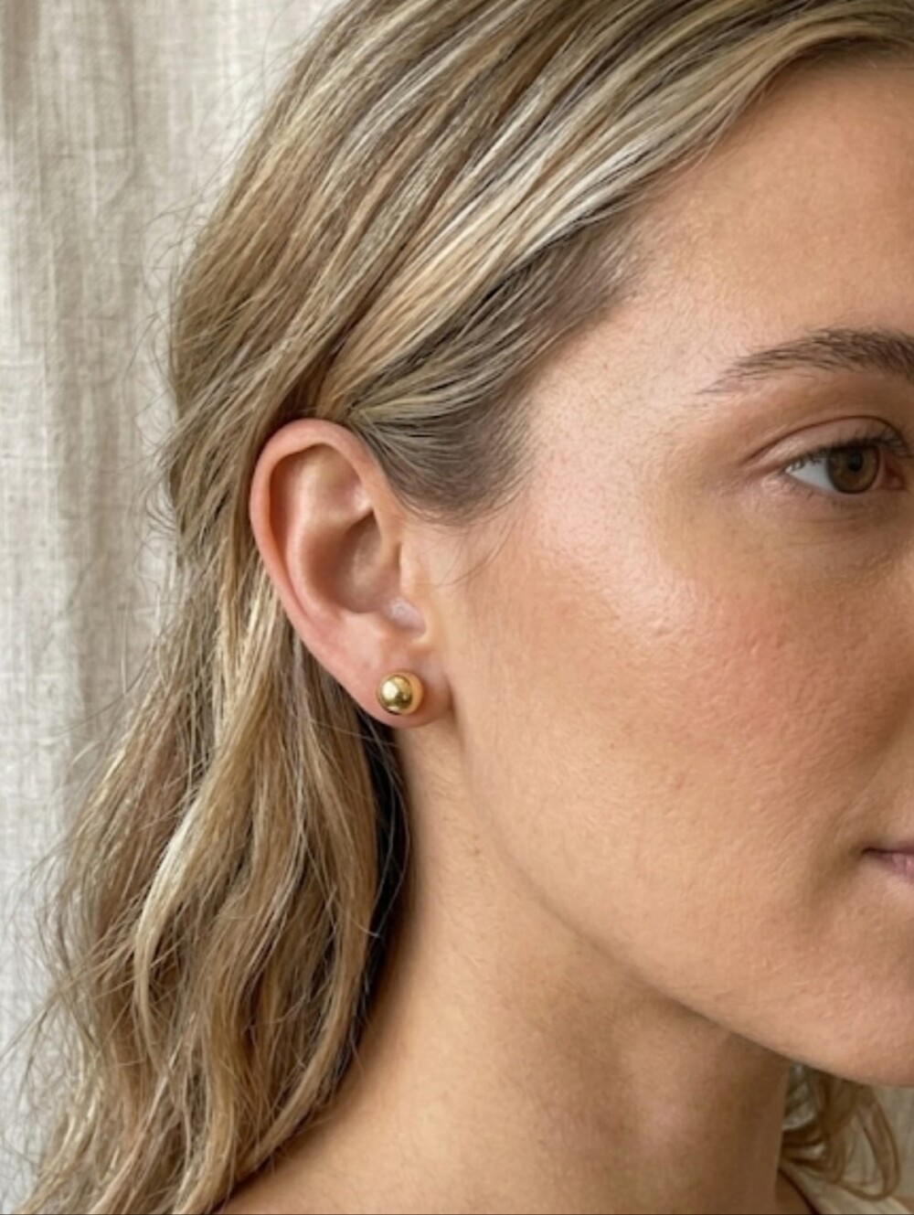 14K Yellow Gold Ball Stud Earrings